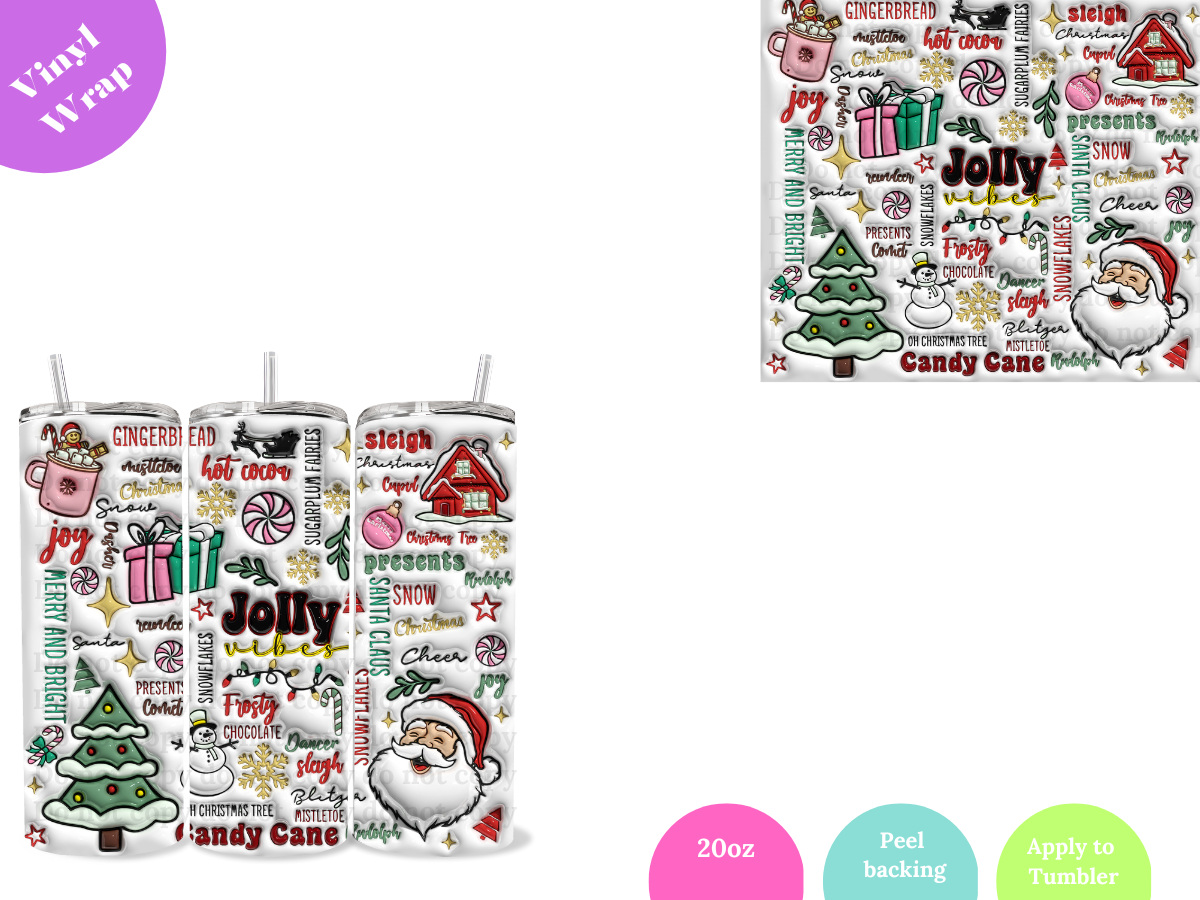 Jolly Vibes (white) **20oz VINYL Wrap**