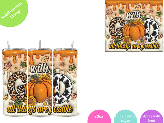 With God all things are Possible **20oz Sublimation Wrap**