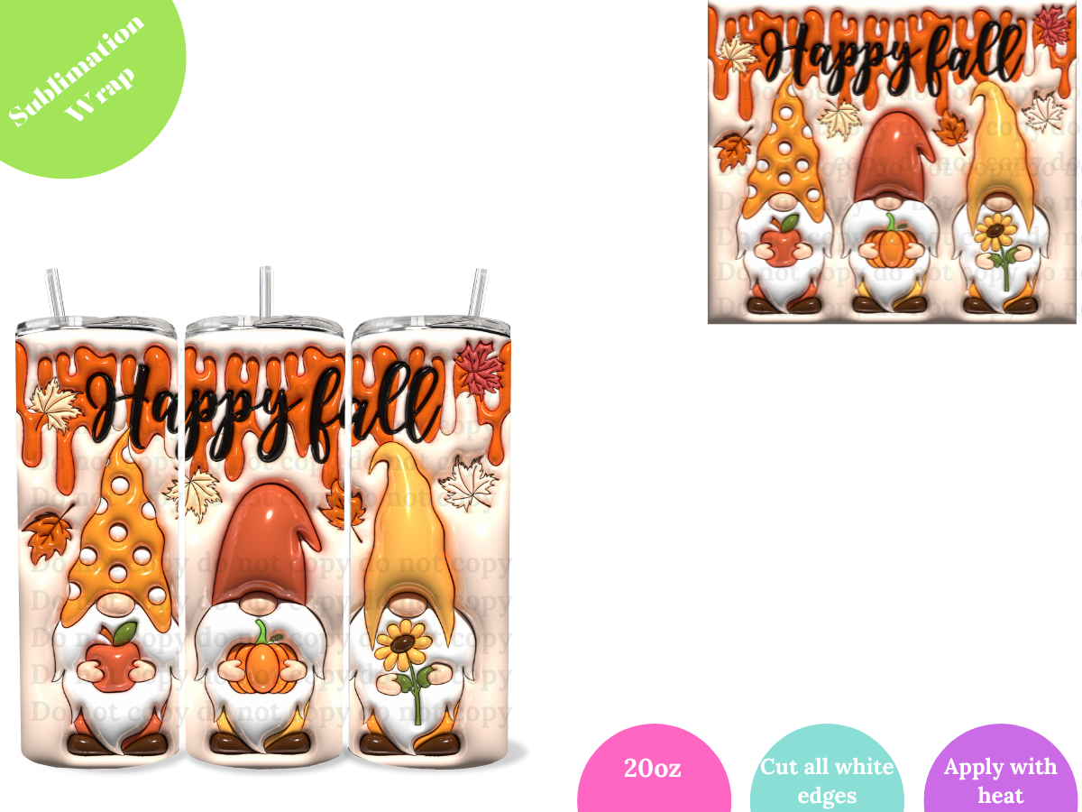 Happy Fall **20oz Sublimation Wrap**