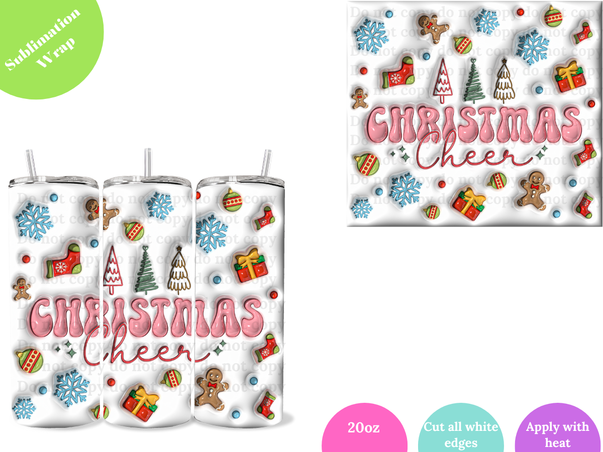Christmas Cheer **20oz Sublimation Wrap**