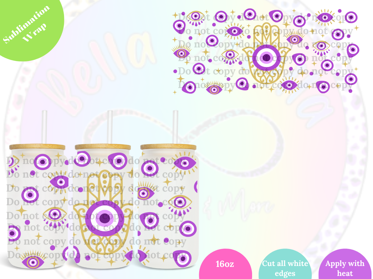 Purple Hand Ojo 16oz **Sublimation Wrap**