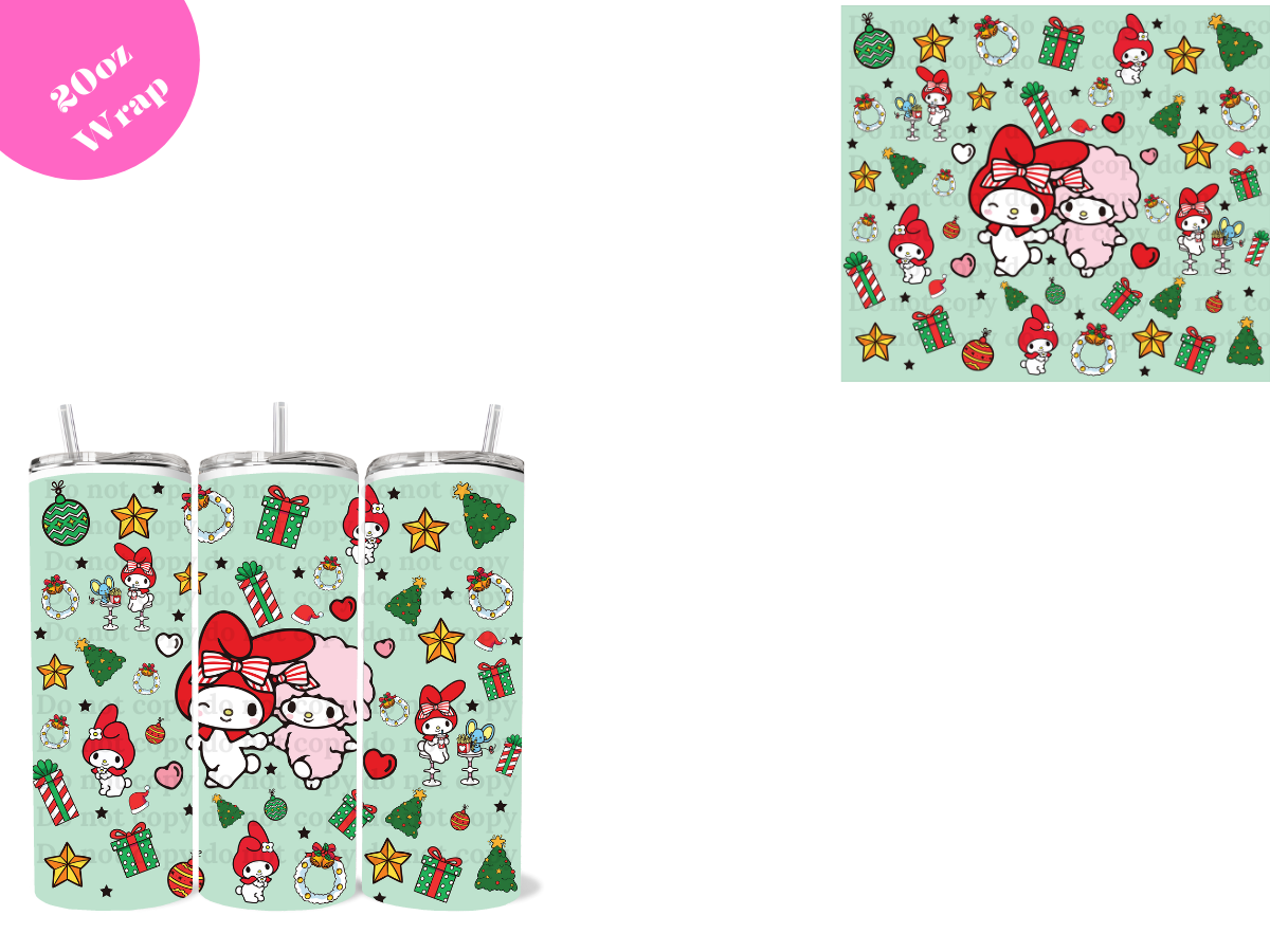 Friends Xmas Tree and Presents 20oz Sublimation Wrap
