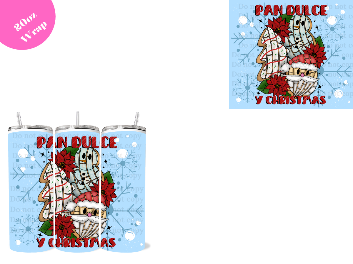 Pan Dulce y Xmas 20oz Sublimation Wrap