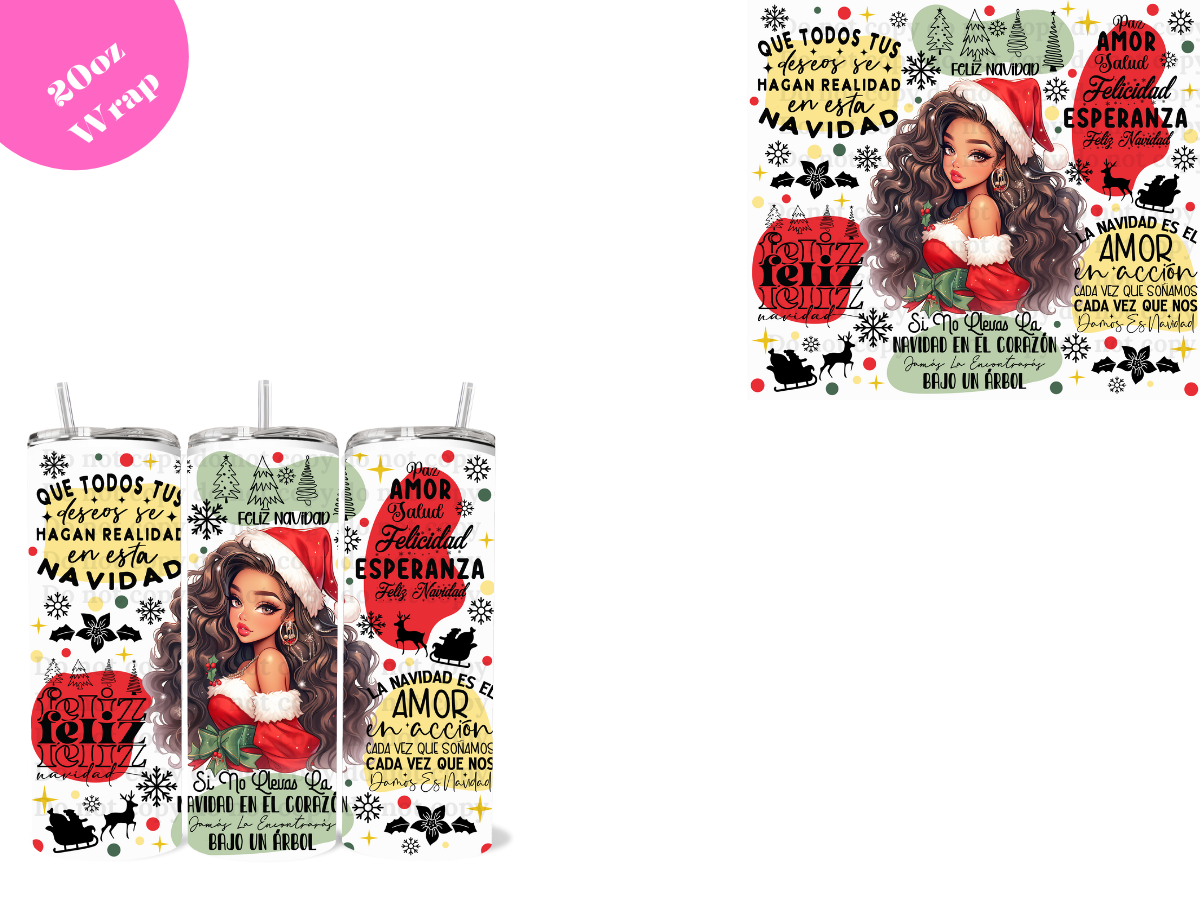 Feliz Navidad *20oz Sublimation Wrap*