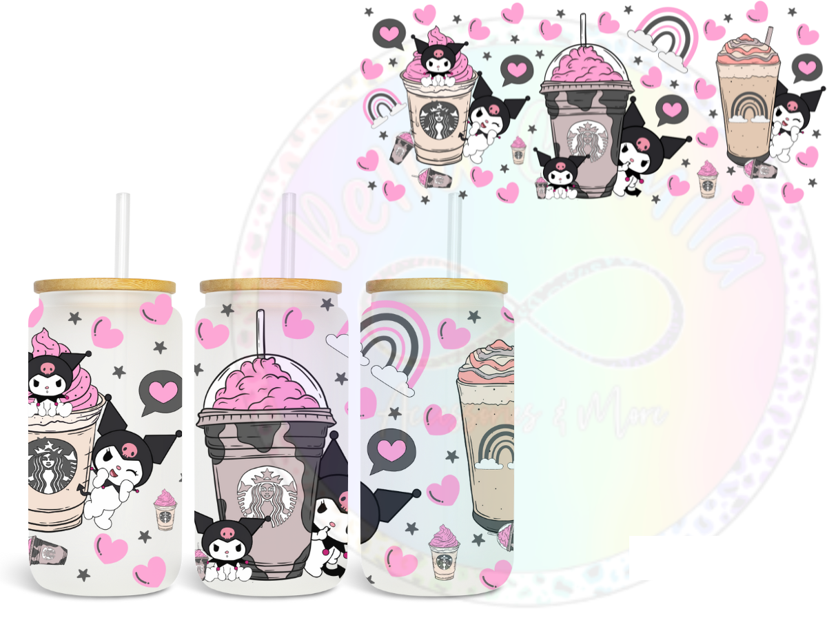 Kuromi Coffee UV DTF Wrap