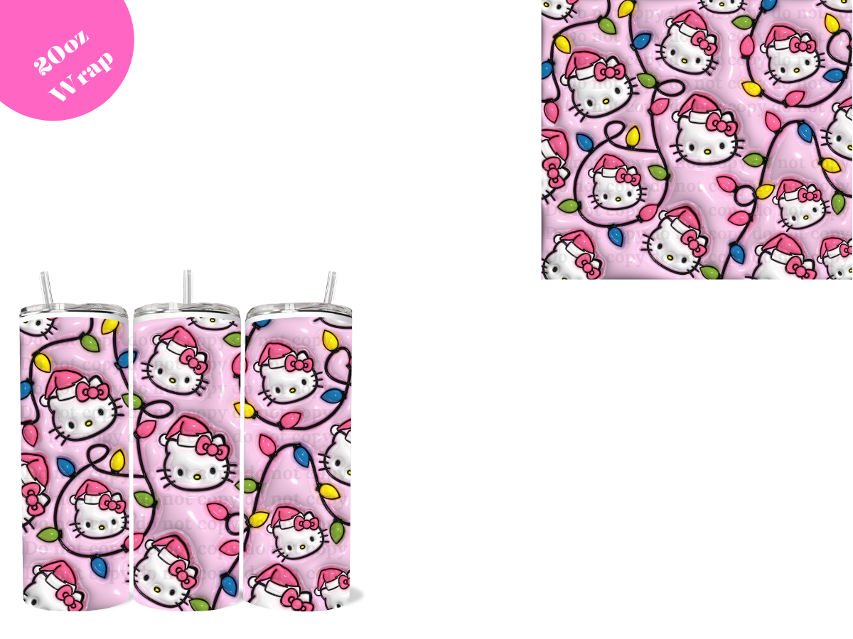 Kitty Face Lights *20oz Sublimation Wrap*
