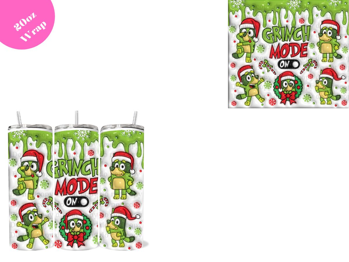 Blu-E Grinch Mode *20oz Sublimation Wrap*