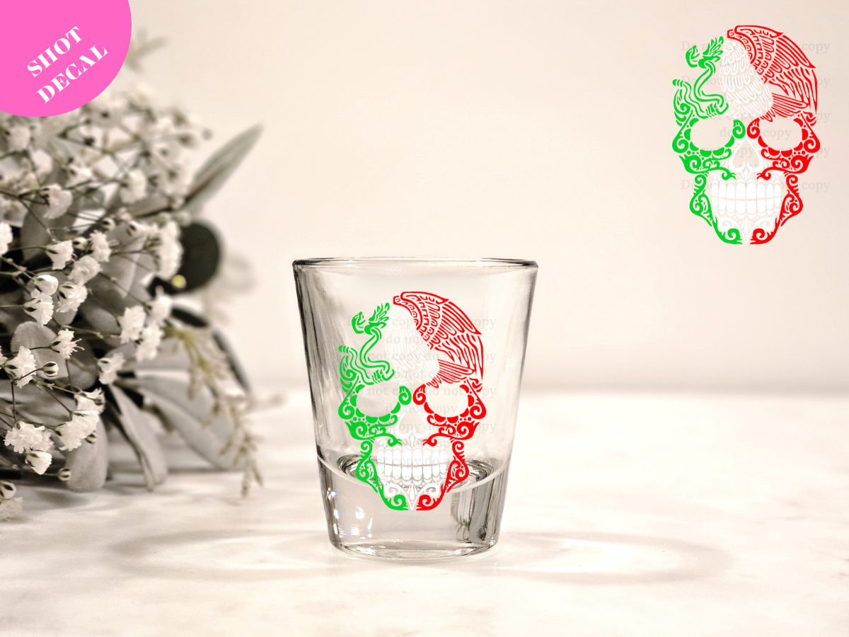 Calavera UV DTF Shot Decal
