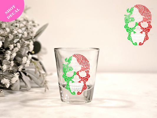 Calavera UV DTF Shot Decal