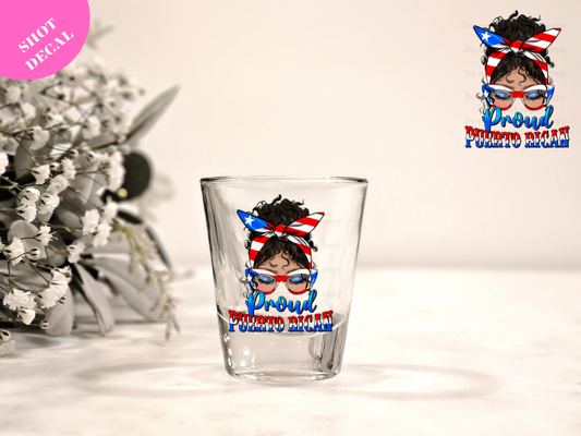 Puerto Rican UV DTF Shot Decal
