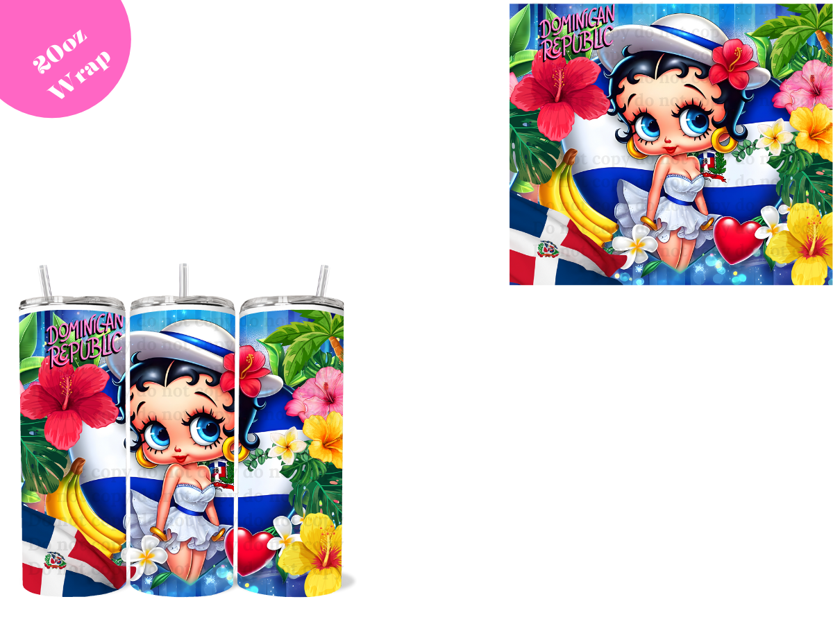 Dominican Republic Doll *20oz Sublimation Wrap*