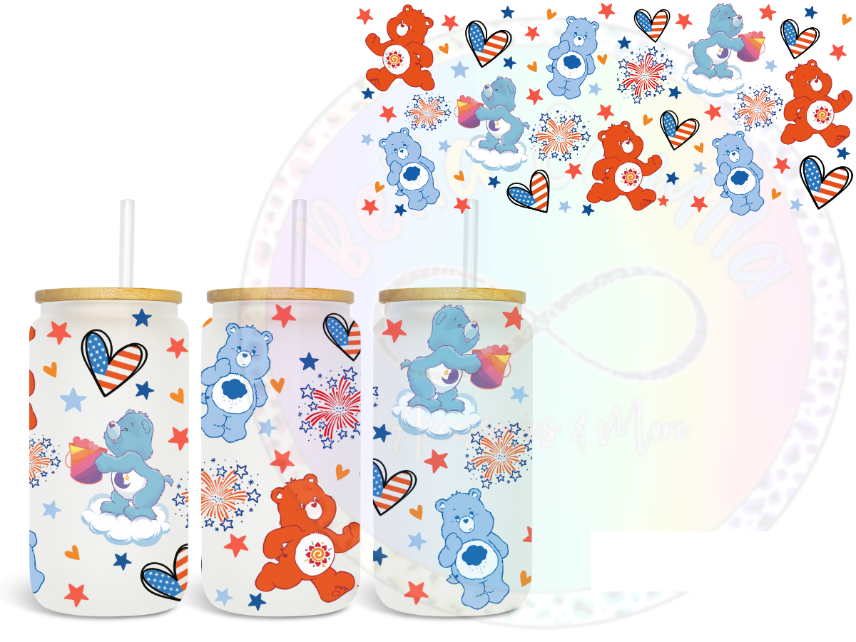 Patriotic Bears UV DTF Wrap