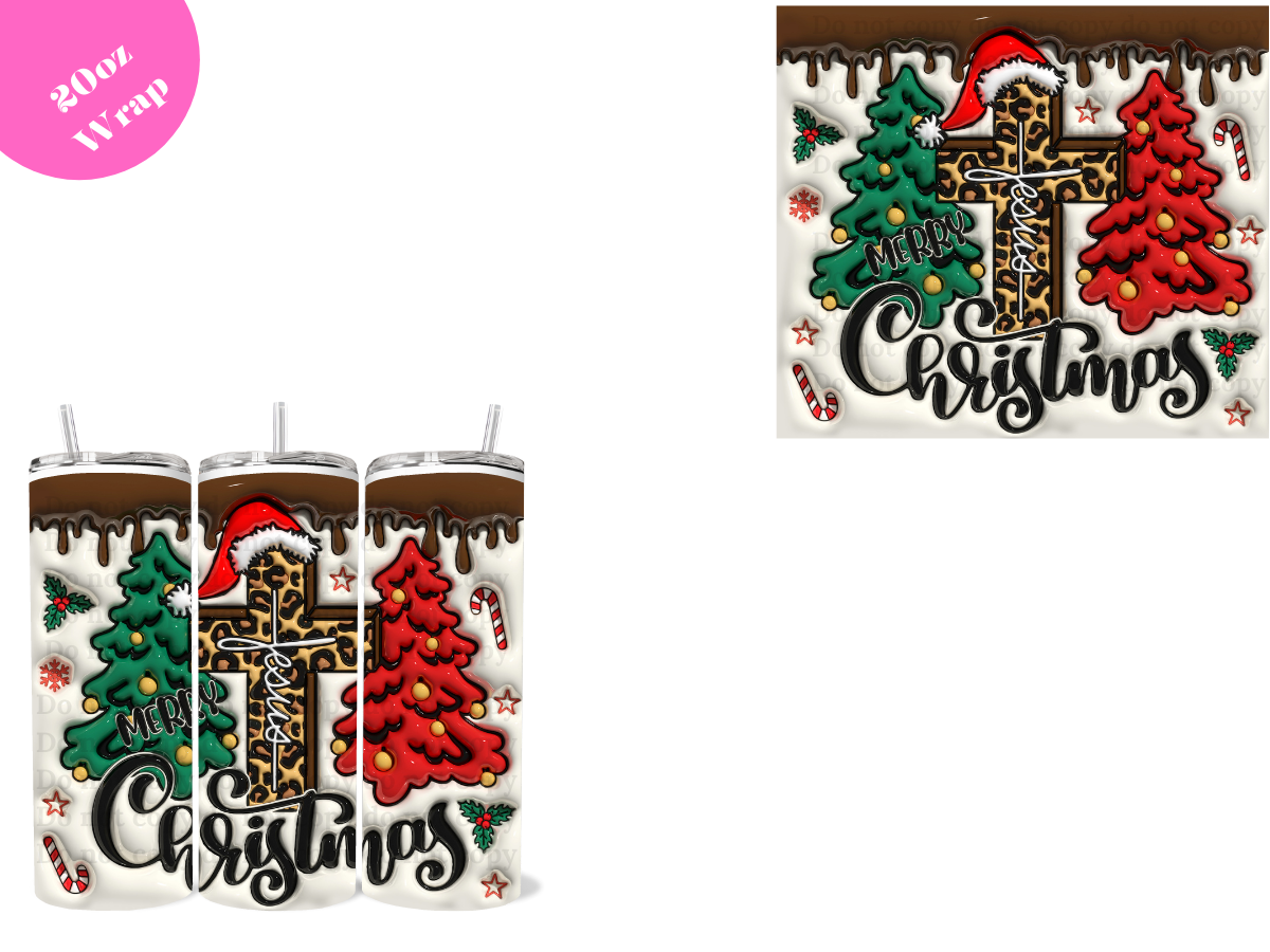 Cross Xmas *20oz Sublimation Wrap*