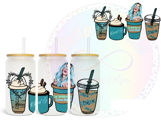 Bichota Blue Coffee UV DTF Wrap