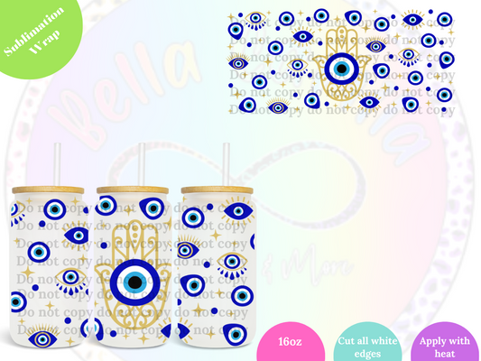 Blue Hand Ojo 16oz **Sublimation Wrap**