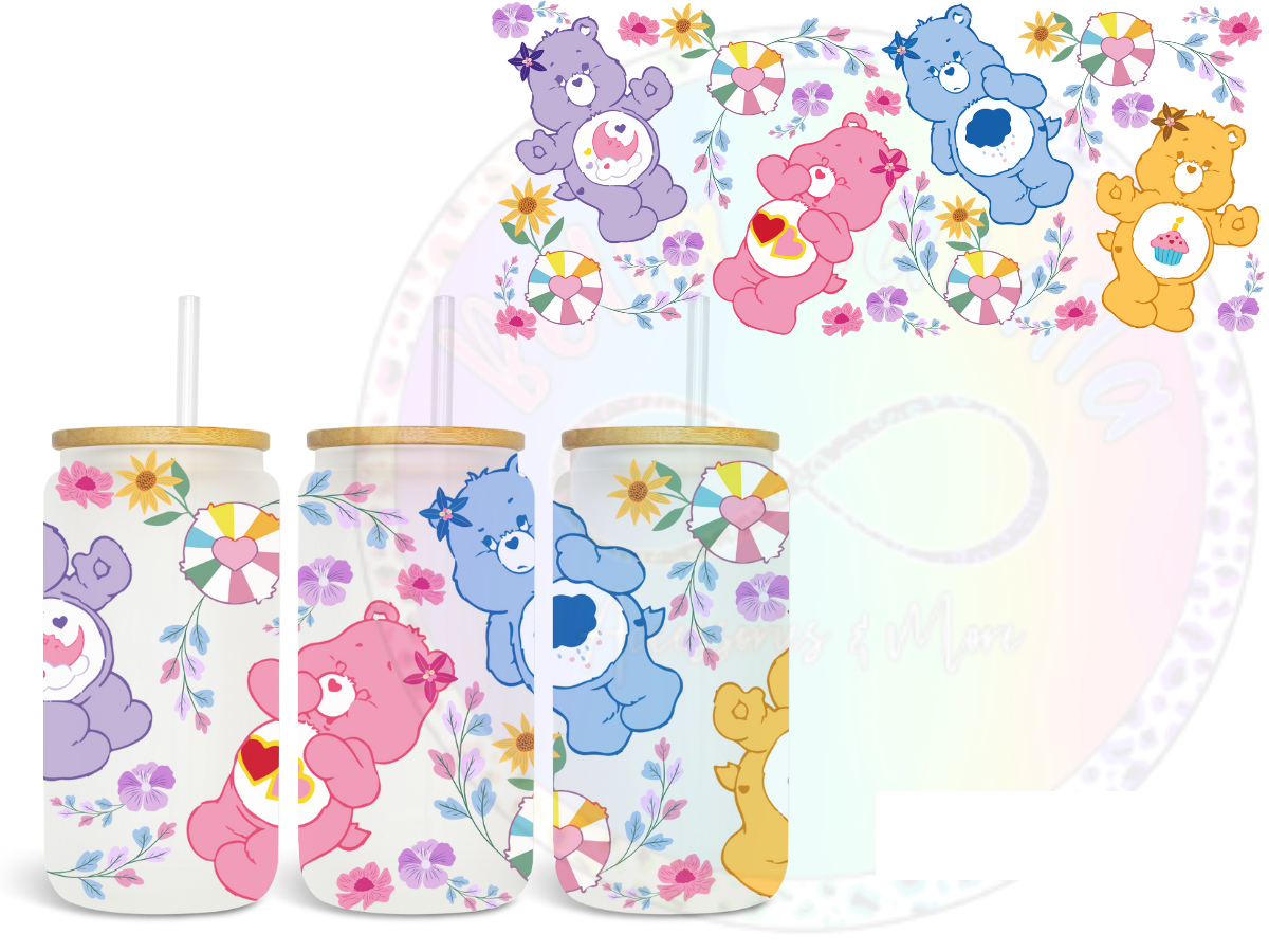 Colorful Bear Spring UV DTF Wrap