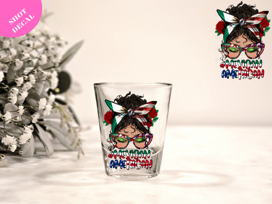 Mexican American UV DTF Shot Decal