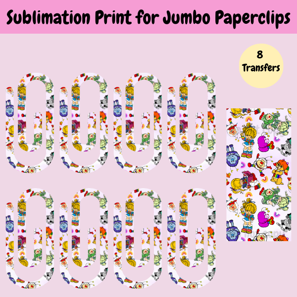 Bright Rainbow Jumbo Paperclip **Sublimation Transfer**