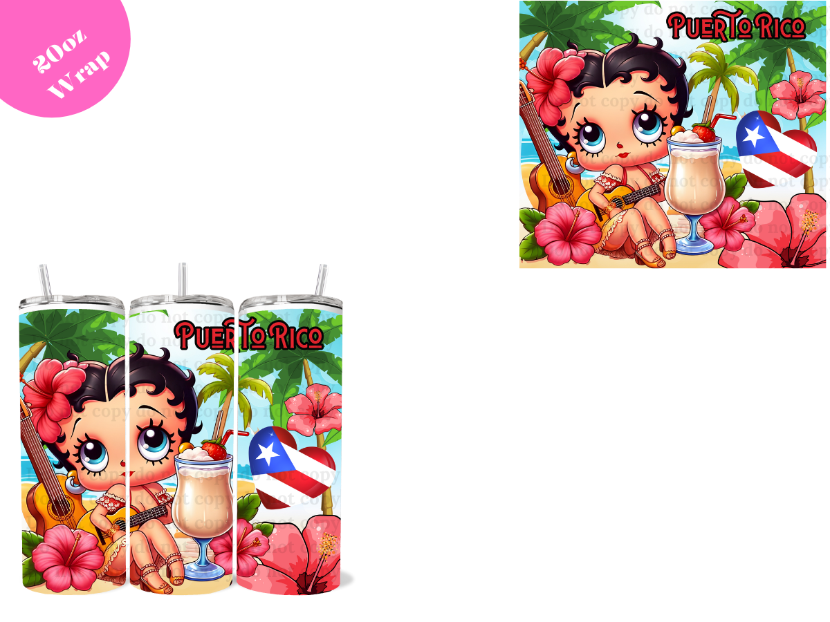 Puerto Rico Doll *20oz Sublimation Wrap*