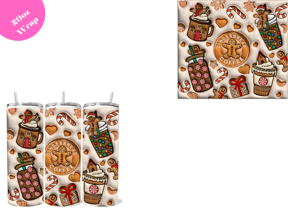Gingerbread Coffee *20oz Sublimation Wrap*