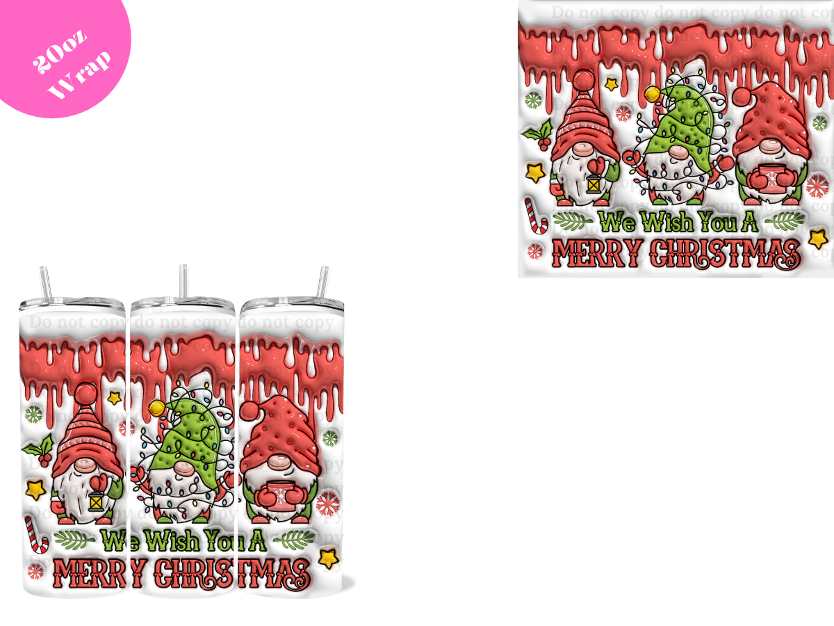 Ghome Xmas *20oz Sublimation Wrap*