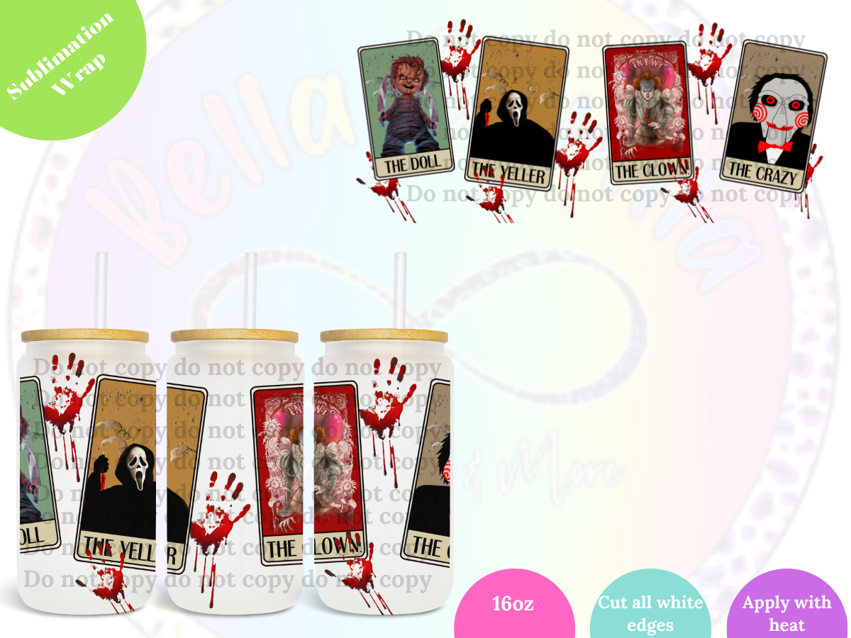 Scary Loteria 16oz **Sublimation Wrap**