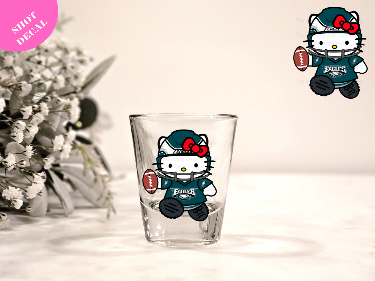 Kitty Eagles UV DTF Shot Decal