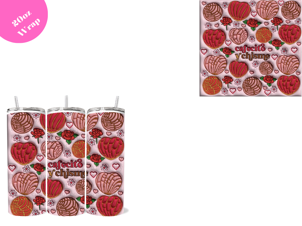Valentine Cafecito y Chisme *20oz Sublimation Wrap*