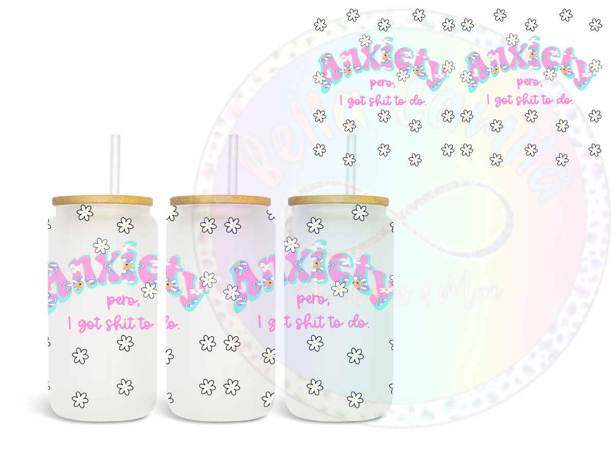 Anxiety (flowers) UV DTF Wrap