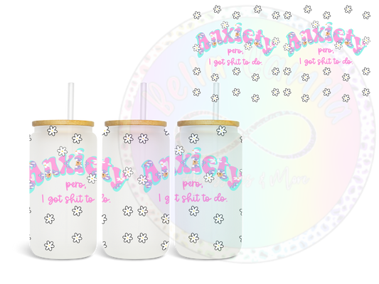 Anxiety (flowers) UV DTF Wrap