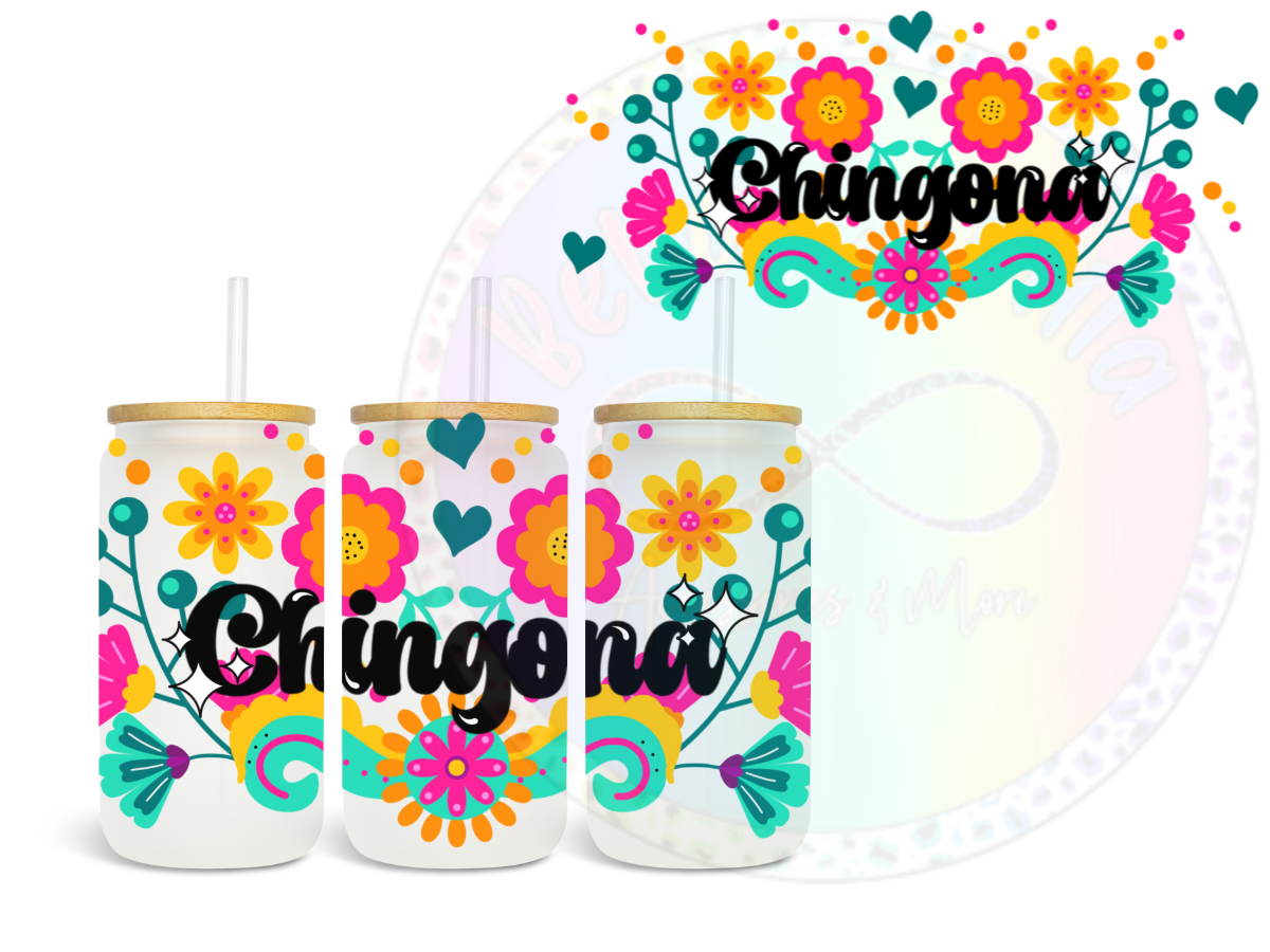 Chingona Flowers UV DTF Wrap