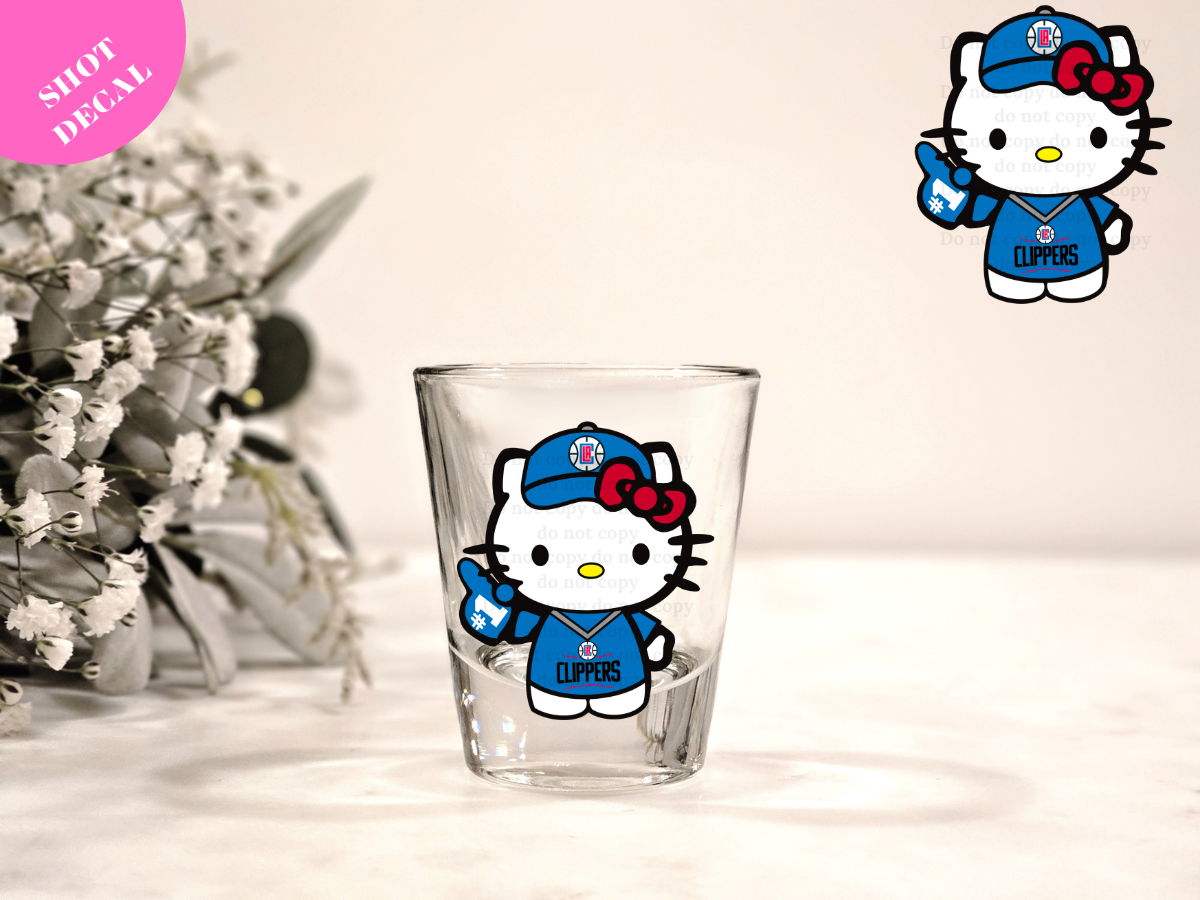 Kitty Clippers UV DTF Shot Decal