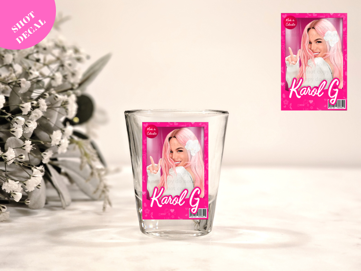 Karol G Barbie Box UV DTF Shot Decal