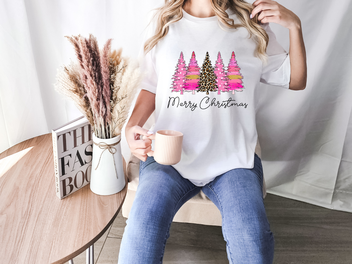 Merry Christmas Pink Trees