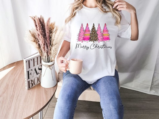 Merry Christmas Pink Trees