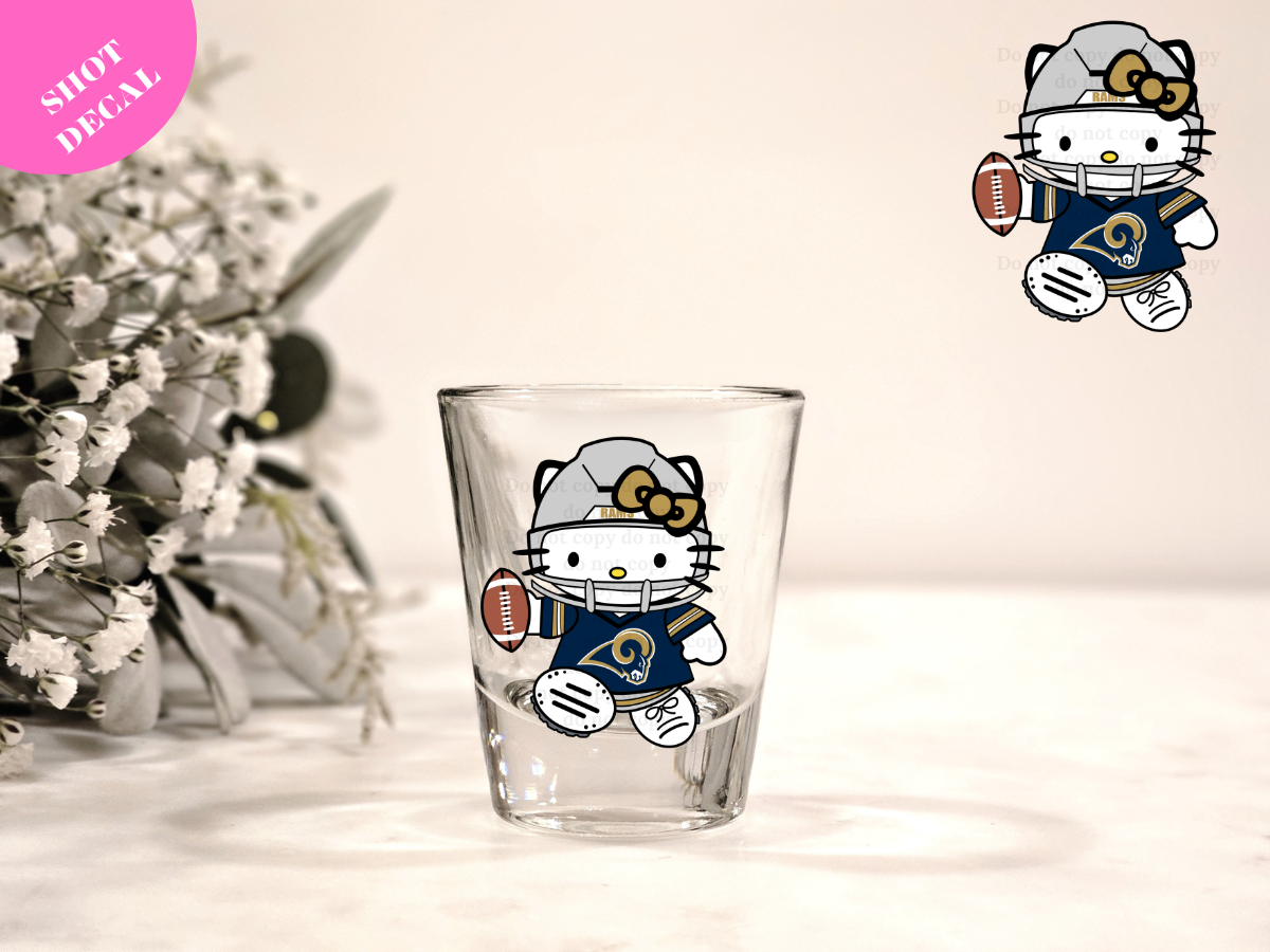Kitty Rams UV DTF Shot Decal