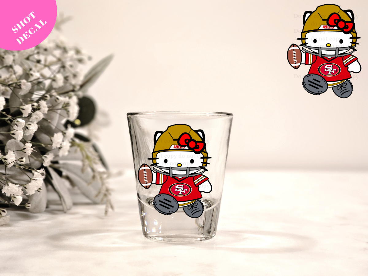 Kitty SF UV DTF Shot Decal
