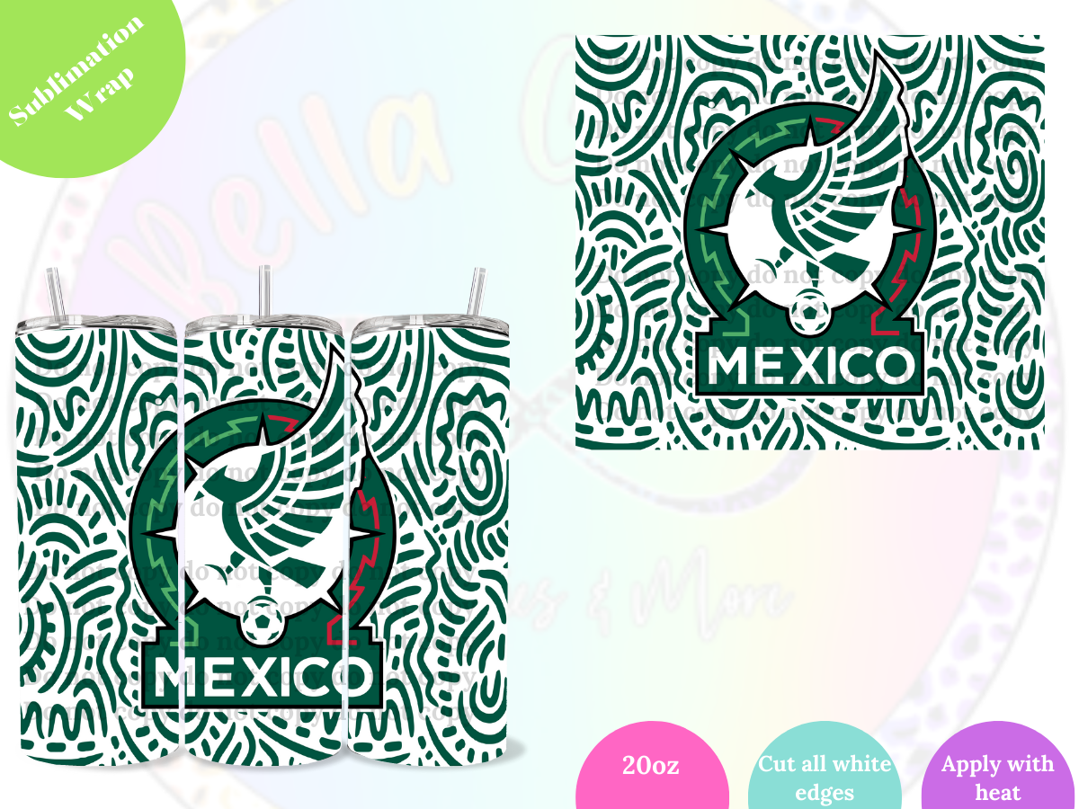 Mexico Green 20oz Sublimation Wrap