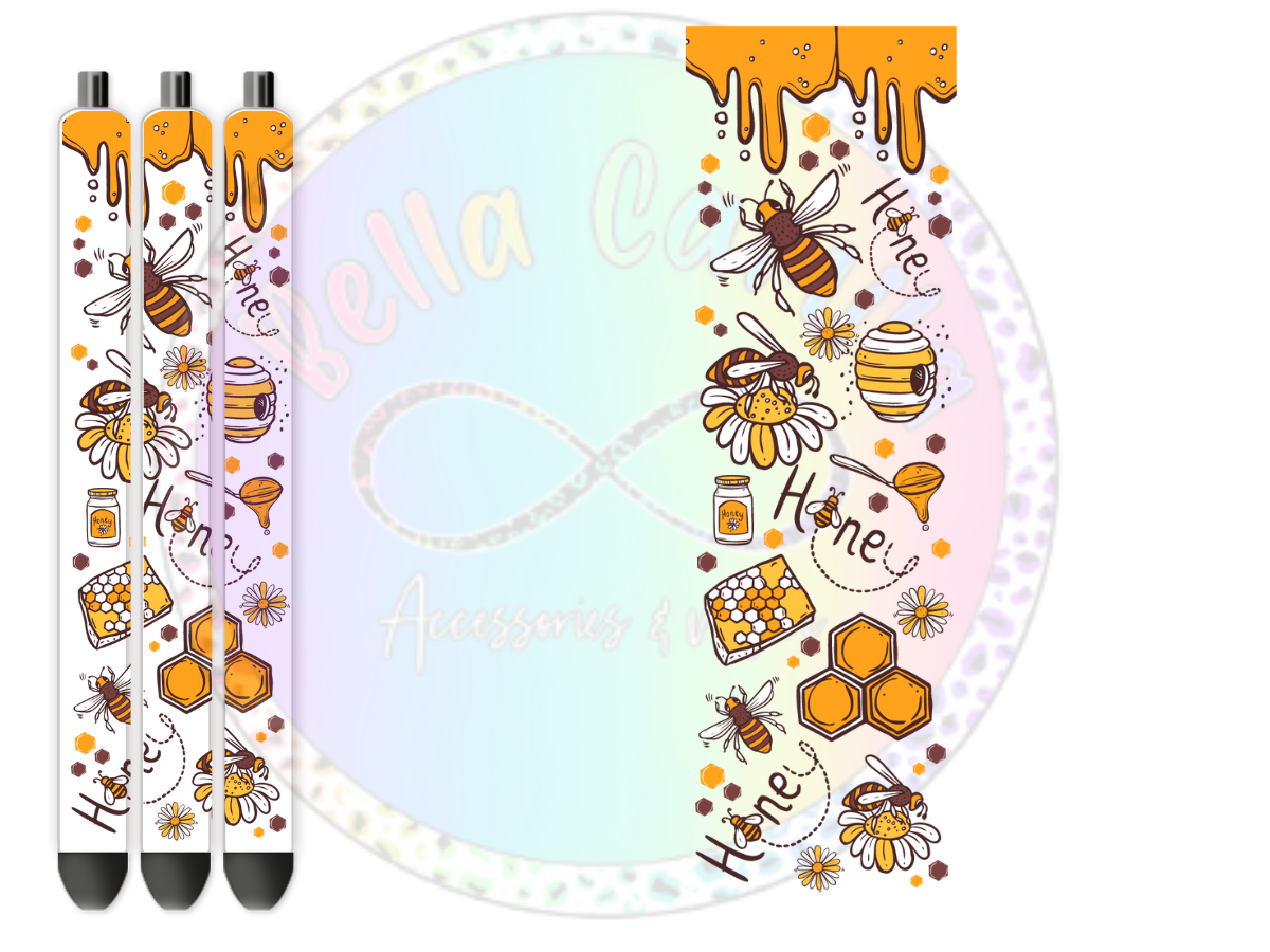 Honey Butterflies UV DTF Pen Wrap