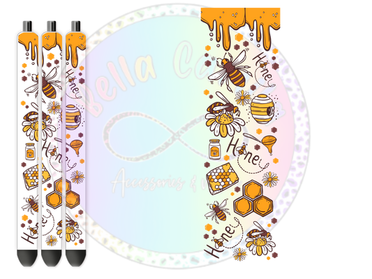 Honey Butterflies UV DTF Pen Wrap