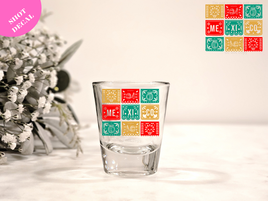 Mexico Papel Picado UV DTF Shot Decal