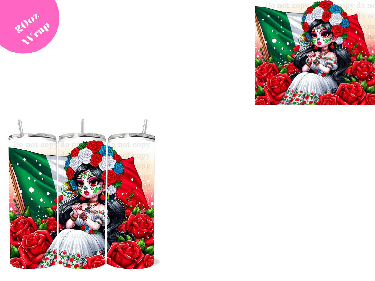 Mexicana Calavera *20oz Sublimation Wrap*