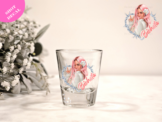 Bichota Corazon UV DTF Shot Decal