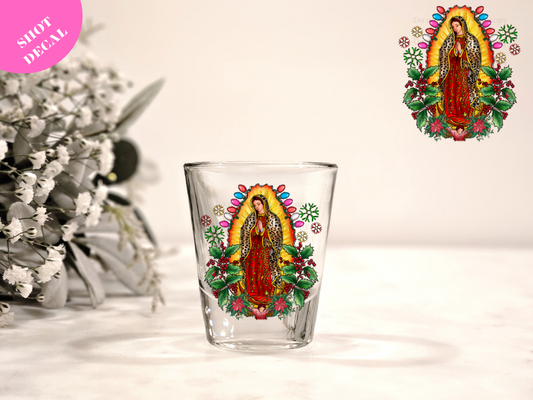 Virgen de Guadalupe UV DTF Shot Decal