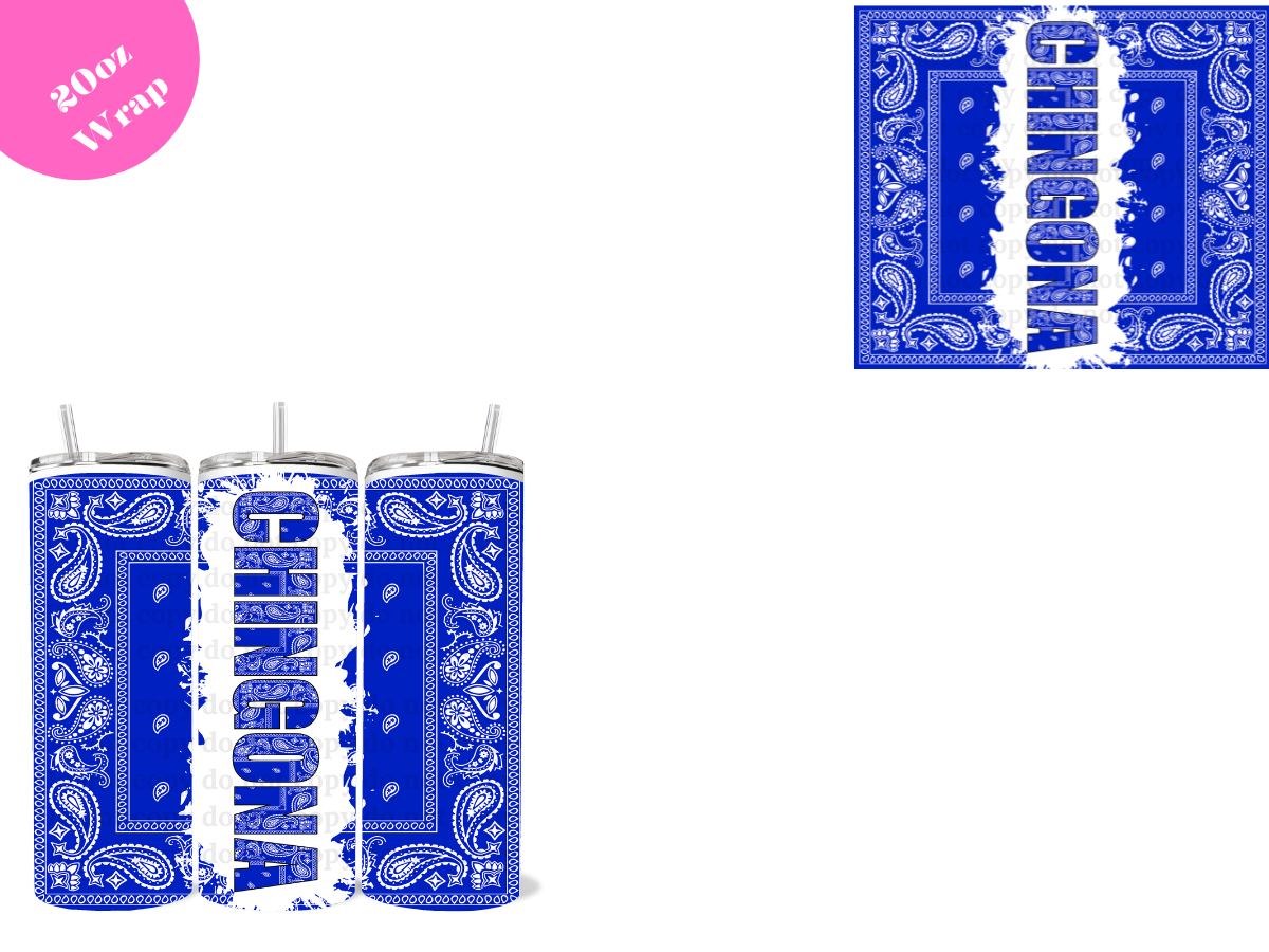 Chingona Blue Sarape **20oz VINYL Wrap**