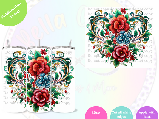 Flor Mexicana 20oz Sublimation Wrap
