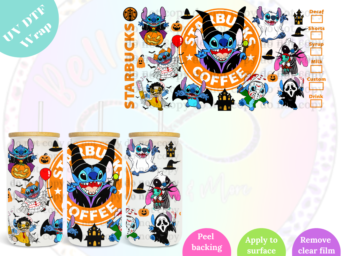 Blue Bucks # 1 Halloween UV DTF Wrap