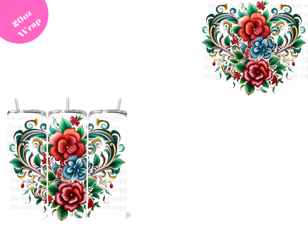 Flor Mexicana **20oz VINYL Wrap**