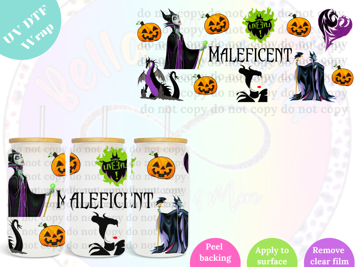 Maleficent Halloween UV DTF Wrap