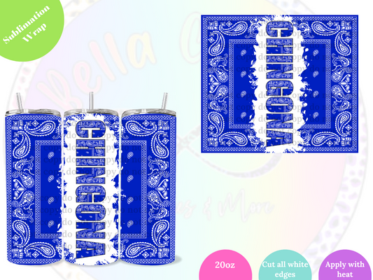 Chingona Blue Sarape 20oz Sublimation Wrap